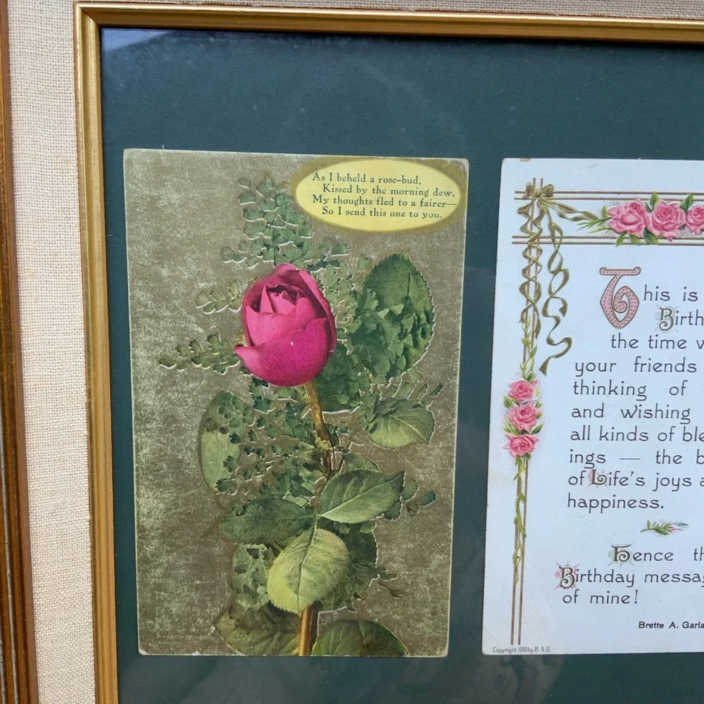 Vintage Postcard Framed Art - 11” x 19” - Picture 5 of 6